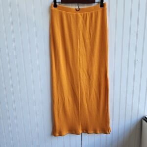 Old Navy Womens Pull On Maxi Skirt Apricot Mustard Ribbed Cotton Blend Sz M